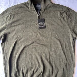 Jos. A. Bank Men's Green Zip-Up Sweater